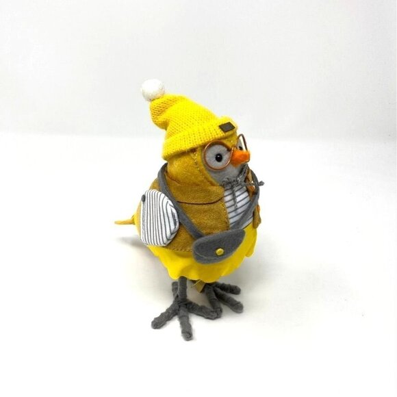 Harvest Featherly Friends Bird with Yellow Hat and Purse Decorative Figurine - Picture 5 of 6